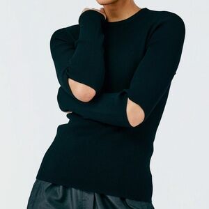 Tibi Giselle Slash Cutout Crewneck Pullover
